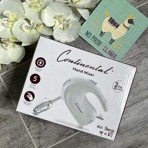 *New* Continental 5 Speed & Turbo White Hand Mixer